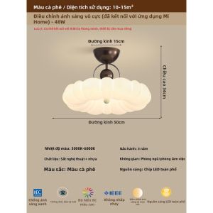 FANZHEN | Đèn Trần Bong Bóng Bí Cổ Điển Màu Nâu