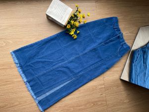 Reno skirt jeans belah - rok jeans denim rawis belah wanita kekinian ala korea