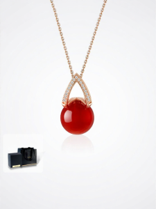 TH | Red Agate and Sterling Silver Necklace