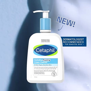 CETAPHIL Hydrating Foaming Cream Cleanser For All Skin Types Sensitive Skin 236/473mL | For All Skin Types Sensitive Skin 473ml Prebiotic Aloe Niacinamide Glycerin Panthenol Dry to Normal Sensitive Skin Softens Hydrates Soothes