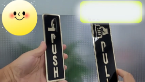 3D Mirror Push Pull Door Sign 2-Layer Acrylic Waterproof Anti-Scratch for Home Hotel Cafe Shops Restaurant Signage Self-Adhesive Push Pull Sticker Sign Creative Door Stickers Stickers Simplicity Door Sign Decals