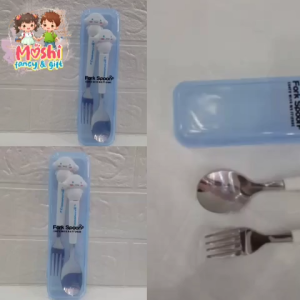 Sendok Garpu Kuromi Cinnamoroll dan Hello Kitty / Sendok Garpu Set Sanrio Cinamon Hello Kitty / Sendok Stainless Anak Travelling