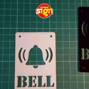 Artkrilik - Signage Bell Akrilik - Papan Penunjuk Bell Laser Cut 6 x 10 cm - Modern Minimalis
