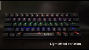 Keyboard Bluetooth Charging Mechanical 61-Key Rainbow Light 60% for Desktoplaptopmobilemacbook