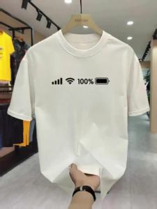 Heavy Weight Pure Cotton Short Sleeve T-Shirt Men 2024 New Arrival Summer Fashion Brand Flow Easiest for Match round Neck Half Sleeve Drop Shoulder T-shirt
