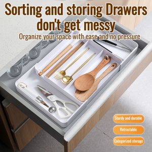 Japanese style retractable stationery organizer compartment sundries organizer box