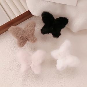 Jepit Rambut Bulu Halus Slim Motif Kupu - Kupu Jedai Wanita Bahan Bulu Lembut Jepitan Rambut Gaya Korean Style BRG