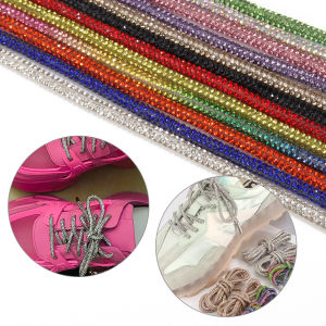 1meter 4mm Rhinestone Rope Glitter Crystal Rhinestone Cord Trim for DIY Clothes Hoodie Shoe Lace Rope Wedding Costume Decor