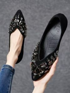 Spring Summer New Womens Shoes Soft Surface Fashionable Low Cut Pointed Toe Heightening Flat Bottom Single Shoes