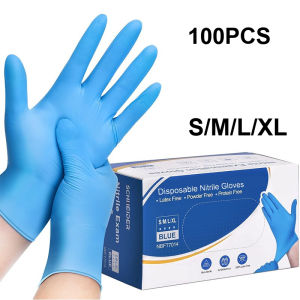 10-100PCS Blue Nitrile Disposable Gloves Latex Free Safety Work Gloves for Cleaning Kitchen Mechanic Auto Protective Glove