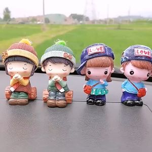 Tượng đôi tình nhân Trang trí Kệ xe Ô tô Bàn làm việc/ Quà Tặng tình nhân/ Trang trí nhà cửa