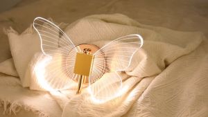 Luxury Butterfly LED Wall Lamp Indoor Bedroom Bedside Lights Casino Staircase Decoration Gold Sconce