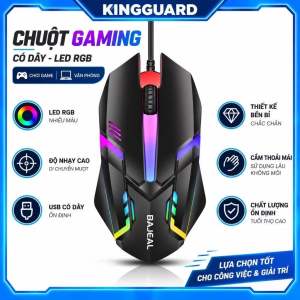 Chuột BAJEAL D3 Gaming Có Dây USB LED RGB Đổi Màu – Thiết Kế Gaming Đẹp Nhạy Mượt Chơi Game & Văn Phòng