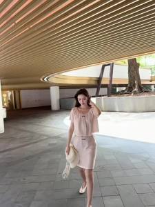 OIOI ESSE | Bộ Áo Sơ Mi và Chân Váy MESH Giả Hai Mảnh Tencel Phong Cách Retro Sôi Động