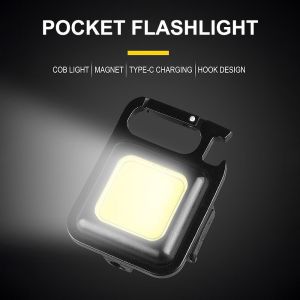 Hapok Super Bright COB Light: Portable Keychain Flashlight with Up to 800 Lumens