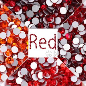 SS3-SS50 Red Series Boutique Glass Non Hotfix Rhinestones Siam Glitter Crystal Nail Art DIY Clothes Rhinestones for needlework