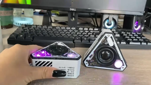 【Trinity】New V2 Armor Mecha Style 360° Surround Mini Portable Wireless Bluetooth 5.3 Speaker Karaoke Machine Outdoor Speaker RGB Light Bar TWS Stereo Music Player - Large Battery Capacity