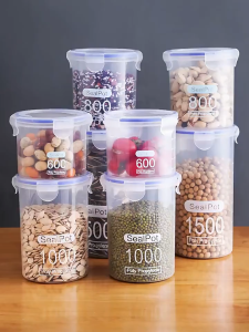 Eatkit Toples PP Transparan Tempat Penyimpanan Makanan Ringan Biskuit Plastik Food Storage Jar