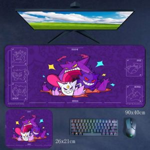 Potdemiel | Oversized Gaming Mouse Keyboard Pad Pokémon Genggui Pikachu Rubber Non-slip and Dirty-resistant Mousepad Wrist Guard Writing Pad
