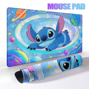 Potdemiel | Cute Stitch Aesthetics Anime Mouse Pads XXL Computer Keyboard Carpet Gaming Offices Accessories Non-slip Mat Lockedge Rubber Pad