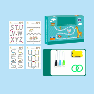 BabyShop-M386 Mainan Edukasi Menggambar Latihan Menulis Dapat Dihapus Buku Set Tracing Workbook