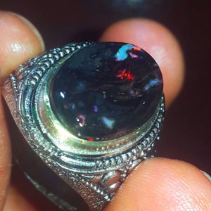 Black Opal Sempur Sisit Jarong Natural Biyang Bahan Ranting Emban Alpaka Rintik