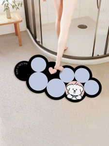 พื้นตัวถอดได้แบบมีด้ามจับลายการ์ตูนสำหรับห้องน้ำและห้องน้ำแบบมีร่องเรียบลื่นไม่ลื่นพื้นห้องน้ำแบบไม่ซับน้ำ