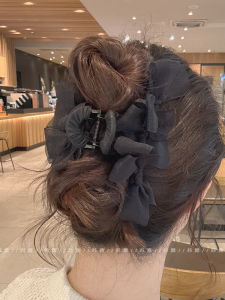 Kẹp Tóc Ren Lớn Fairy Tale Kẹp Tóc Lưới Thắt Nút Bướm Vật Liệu Vải Quấn Tóc Kẹp Tóc Cá Mập Phía Sau Đầu Phụ Kiện Tóc Cho Nữ