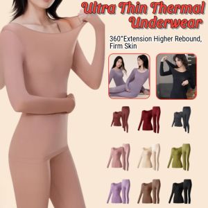 💖Comfortable/Keep Warm💖[Hot Sale in Korea] Ultra-Thin Hyaluronic Acid Seamless Skin Care Clothing Two-Piece Set/Highly Elastic Comfortable Soft and Skin-Friendly Hyaluronic Acid Base Layer Thermal Underwear