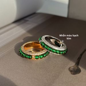 GOOYNN | Nhẫn Thạch Anh Xanh Đơn Giản Sang Trọng