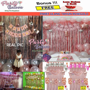Paket Dekorasi Ulang Tahun Tema Rosegold