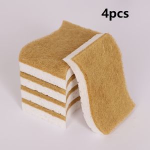 4-Piece Set of Kitchen Sponge Made of Coconut Fiber Material and Sponge Specifically Designed for Cleaning Kitchen Utensils