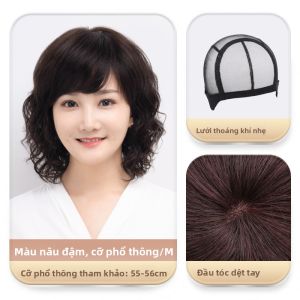 BESTUNG | Tóc giả dài lông cừu xoăn tóc thật tự nhiên