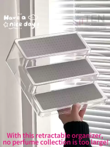Expanding Multi-Layered Desktop Cosmetic Storage Box Perfume Bedroom Desktop Display Stand Clear Plastic Shelf