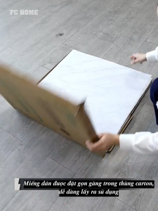 Miếng dán lót sàn nhà tiện lợi NAGO. Dán sàn vân đá chất liệu PVC kích thước 60x60x0.1cm