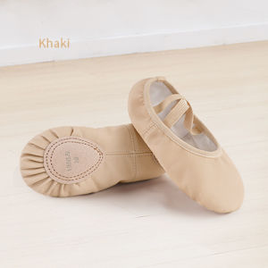 Kids Ballet Shoes Girls PU Leather Soft Split Sole Professional Dance Training Slippers Non-Slip