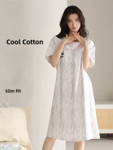 MiiOW | Pure Cotton Breathable Womens Sleepwear Home Clothes Cat Person Nightgown Summer Loose Comfortable Outerwear Robe