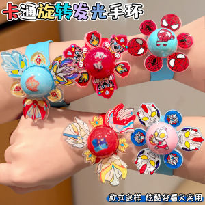 Đồ Chơi Thời Trang Cho Bé Trai Spider-Man Hoạt Hình Vòng Tay Nhấp Nháy Xoay Vòng Tròn Đồng Hồ Giả Trang Sức Đèn LED