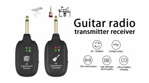ระบบกีต้าร์ไร้สาย 2.4GHZ เครื่องส่งสัญญาณกีต้าร์ไฟฟ้าพร้อมแบตเตอรี่ลิเธียมแบบชาร์จไฟได้ในตัวสำหรับ 20Hz-20kHz