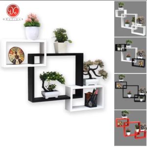 Rak Hiasan Dinding Aesthetic Tempel Set 3 Kotak Serbaguna Minimalis Ambalan Kayu Dekorasi Gantung