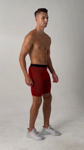 Mens Sports Shorts with Linling Fitness Compression Gym Training Workout Jogging Active Pants
