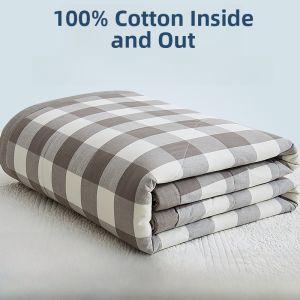 Pure Cotton Summer Quilt Set of Four Mens Lightweight Washable Student Cooling Quilt Xinjiang Cotton Comforter Blanket Cover