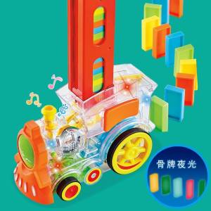 รถไฟโดมิโน่ (มีไฟมีเสียง) - พร้อมส่ง พร้อมโดมิโน่ของเล่นเสริมพัฒนาการ