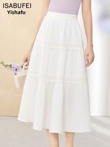 isabufei | Chân Váy Xòe Dáng A Cúc Gấm Thanh Lịch