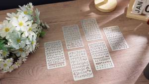 6 cái khuôn kim loại hỗn hợp Lewtemi khuôn gỗ khuôn mẫu cho nhật ký khuôn khắc gỗ vẽ khắc scrapbooking thủ công DIY (kiểu chữ)