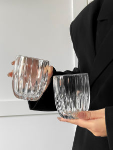 Minimalist Home Drinking Glass Cup Arc Shape Cold Beverage Cup Simple Style Nordic round Shape Transparent Glass for Everyone