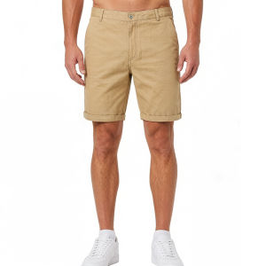 Quần Short Nam Chất Liệu Cotton Kiểu Dáng Cổ Điển Cạp Trung Bình 4 Túi Dài Đến Đầu Gối Màu Trơn Thích Hợp Chơi Golf Mùa Hè