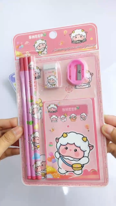 Alat Tulis Set 6IN1 Stationery Set Lucu Karakter Kartun 6 IN 1 Perlengkapan Sekolah Anak-Anak Souvenir Ulang Tahun Anak