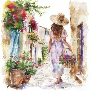 Huacan Full Square Round Diamond Painting Girl Portrait 5D DIY Flower Picture Of Rhinestones Handmade Gift