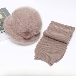SHIPAILUO | Warm Fleece Winter Knit Hat For Women Elderly Warmth Comfortable Fisherman Bucket Cap Stylish Travel Suitable Soft Rabbit Fur Blend